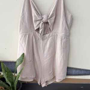 Cotton Candy Beige Sleeveless Romper